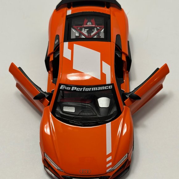 1/24 AUDI R8 V10 PLUS Supercar Metal Diecast Alloy HEADLIGHT AND REAR orange - Picture 9 of 10